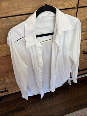 Athleta White Long-Sleeve Dress Shirt
